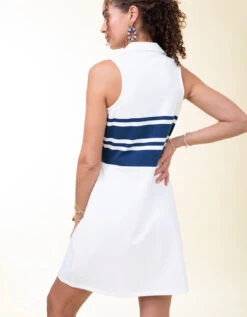 Haven Jersey Dress Pearl White Navy Stripe -Spartina Store 773713c