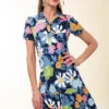 Joelle Polo Dress Strathy Hall Abstract Floral