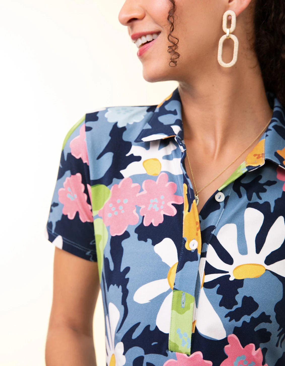 Joelle Polo Dress Strathy Hall Abstract Floral 2 Joelle Polo Dress Strathy Hall Abstract Floral - Image 2