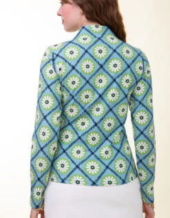 Nora Half-Zip Top Strathy Hall Daisy Geo -Spartina Store 774130c