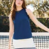 Ruffle Tank Midnight Blue
