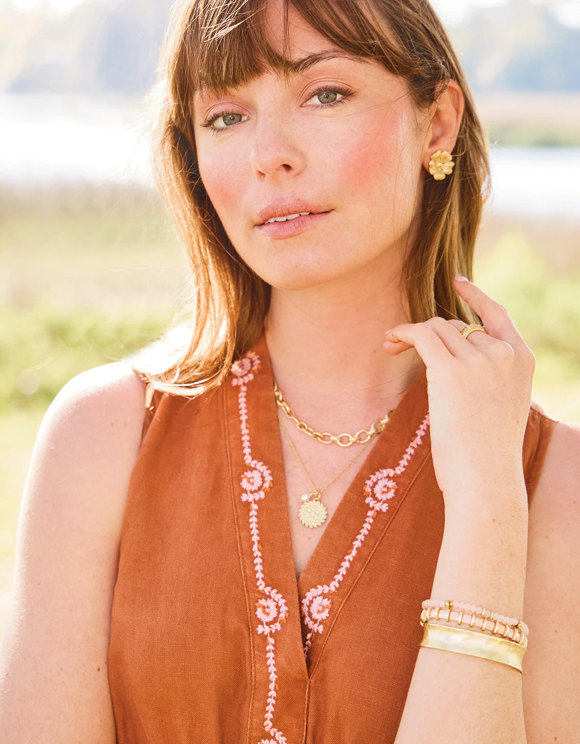 McAllister Stud Earrings Gold 3 McAllister Stud Earrings Gold - Image 3