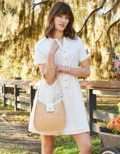 Poppy Dress Pearl White Daisy Eyelet -Spartina Store 938230d