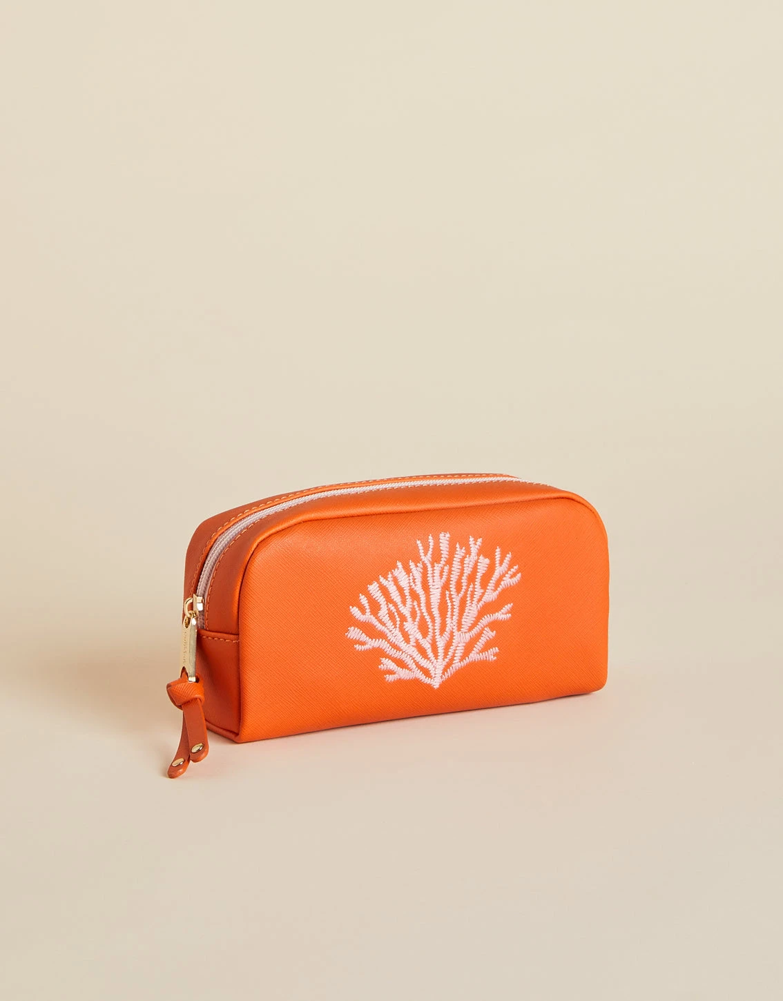 Vinyl Cosmetic Bag Orange Coral 1 Vinyl Cosmetic Bag Orange Coral