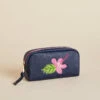 Vinyl Cosmetic Bag Navy Hibiscus