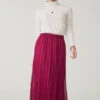 Elvira Pleated Skirt Crimson Plum