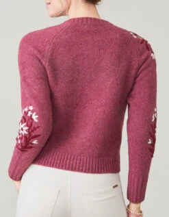 Marlena Embroidered Cardigan Berry Rose 8 Marlena Embroidered Cardigan Berry Rose -Spartina Store 957854d