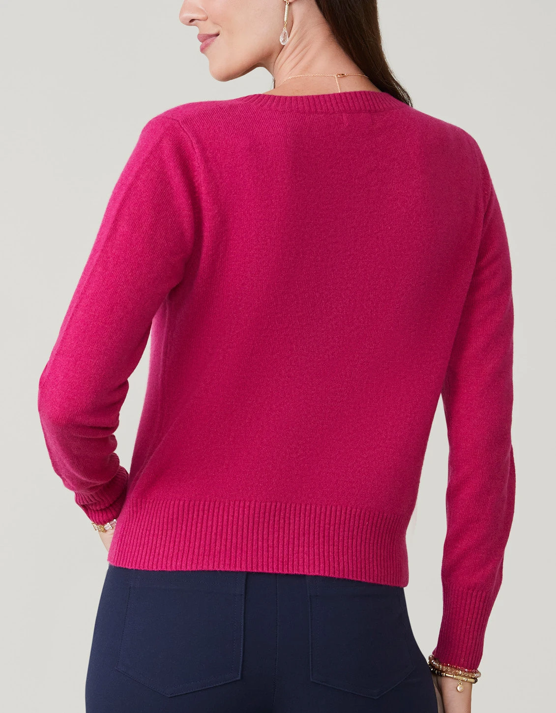 Jayme Cashmere Cardigan Sangria 4 Jayme Cashmere Cardigan Sangria - Image 4