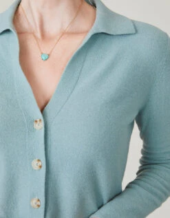 Yvette Cashmere Cardigan Blue Storm 7 Yvette Cashmere Cardigan Blue Storm -Spartina Store 958875b