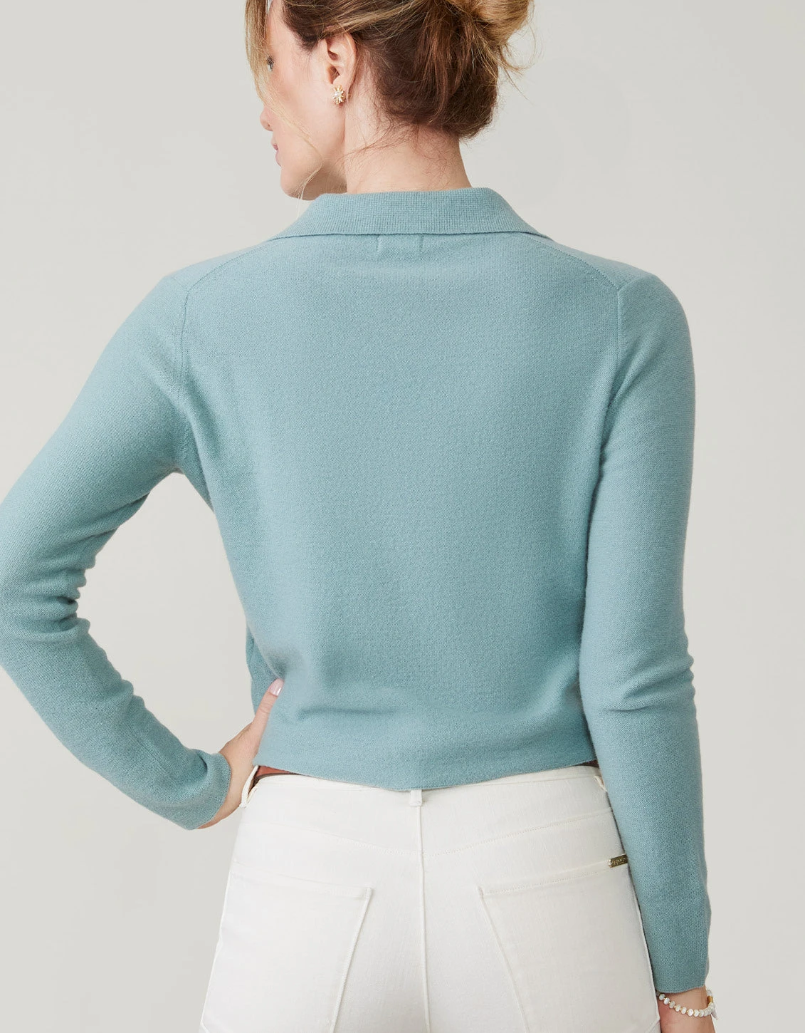 Yvette Cashmere Cardigan Blue Storm 4 Yvette Cashmere Cardigan Blue Storm - Image 4