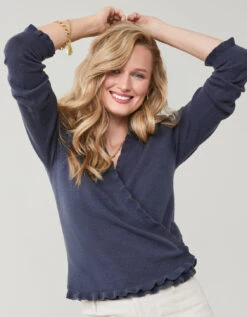 Clara Convertible Cardigan Deep Slate -Spartina Store 959650c