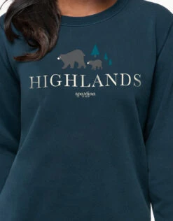 Highlands Sweatshirt Slate Blue Bear