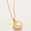 Mini Round Locket Necklace Heart