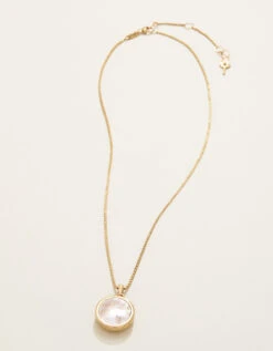 Mini Round Locket Necklace 18" Mother-of-Pearl 8 Mini Round Locket Necklace 18" Mother-of-Pearl -Spartina Store 959964b