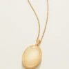 Mini Oval Locket Necklace 17" Gold