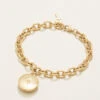 Mini Round Locket Bracelet 7-8" Starburst