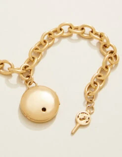 Mini Round Locket Bracelet 7-8" Starburst -Spartina Store 960021c