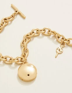 Mini Round Locket Toggle Bracelet 8" Mother-of-Pearl -Spartina Store 960038c