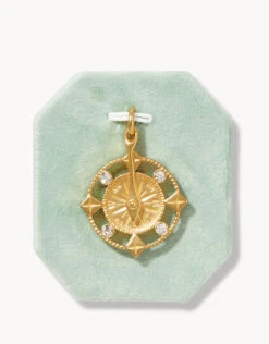 Explorer Compass Crystal Charm