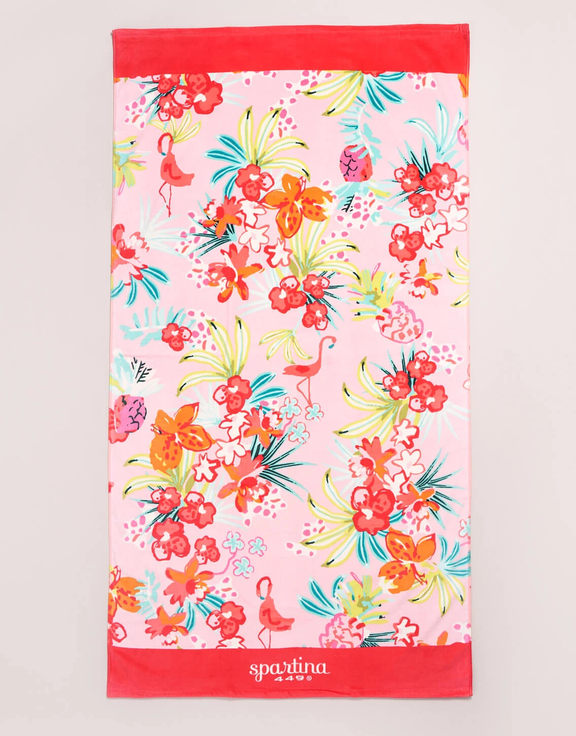 Retreat Beach Towel Flamingo Floral 1 Retreat Beach Towel Flamingo Floral