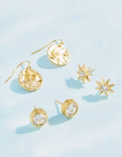 Star Bright Stud Earrings Crystal/Star -Spartina Store 960694n