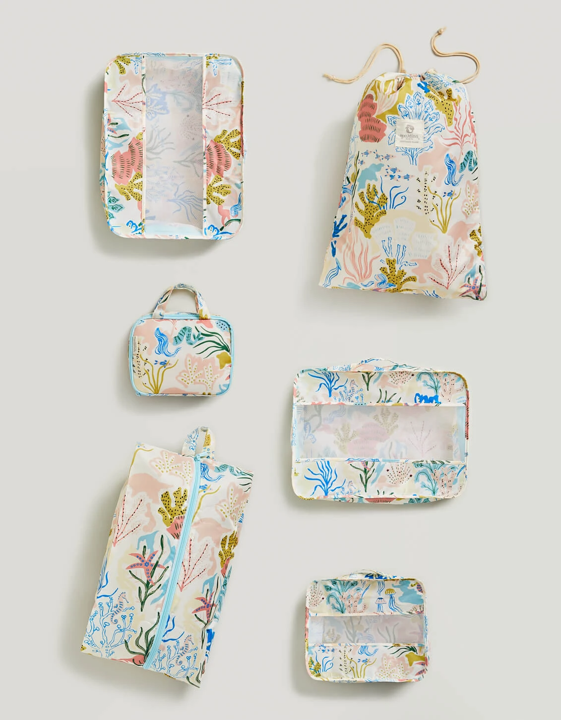 6-Piece Mermaid Sea Packing Cube Set 1 6-Piece Mermaid Sea Packing Cube Set