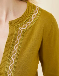 Taryn Embroidered Cardigan Bronze Palm 11 Taryn Embroidered Cardigan Bronze Palm -Spartina Store 960892d