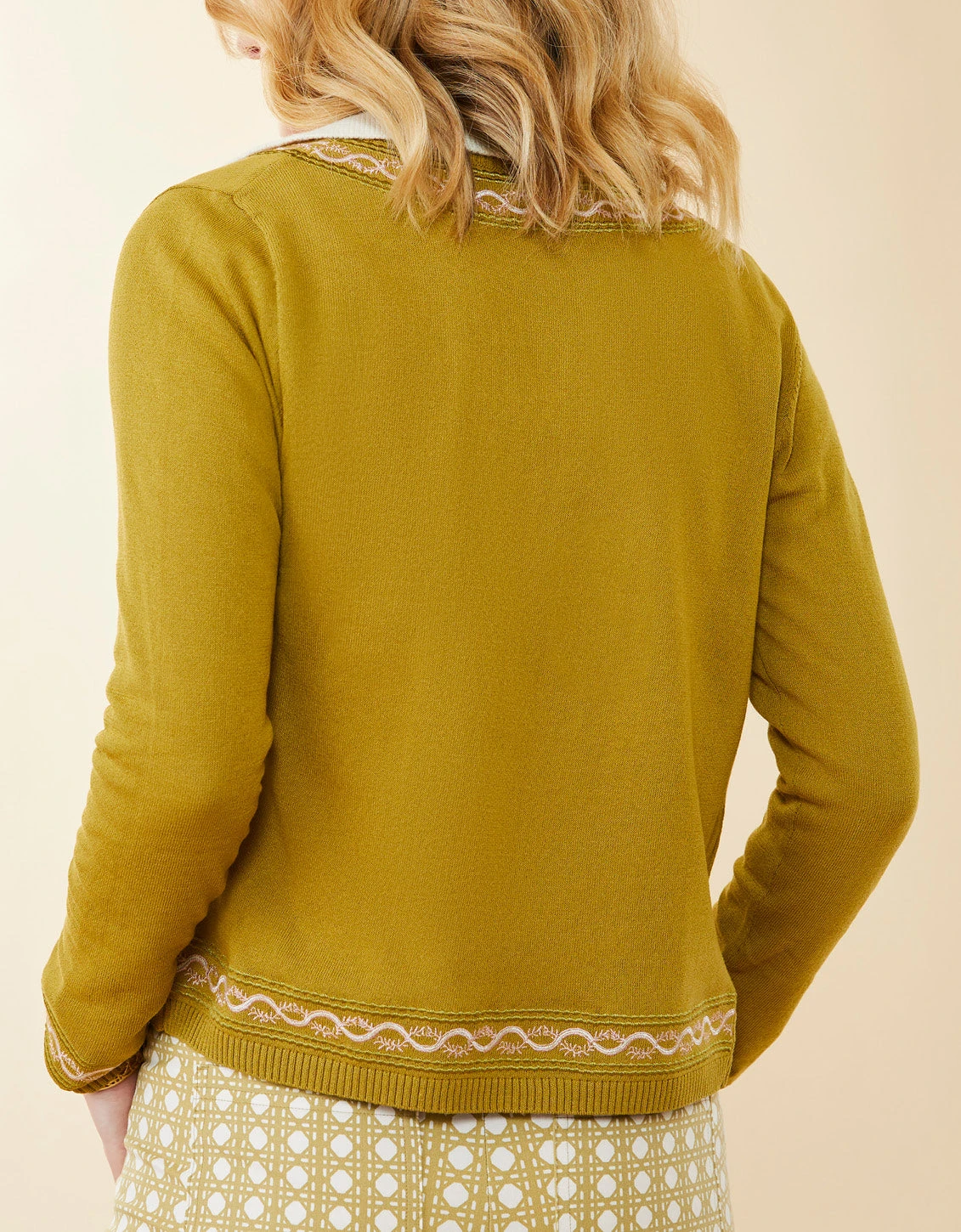 Taryn Embroidered Cardigan Bronze Palm 7 Taryn Embroidered Cardigan Bronze Palm - Image 7