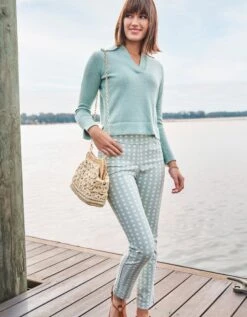 Maren Pull-On Pant Calm Waters Surf Cane -Spartina Store 962117m