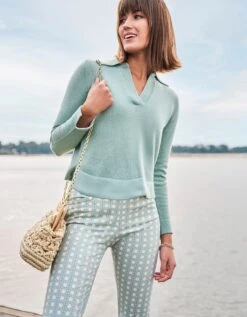 Maren Pull-On Pant Calm Waters Surf Cane -Spartina Store 962117n