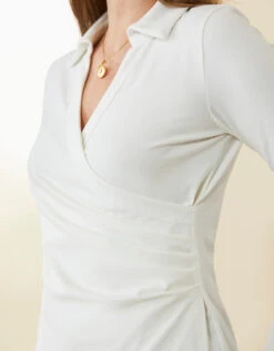 Edeline Wrap Top Pearl White -Spartina Store 963022c