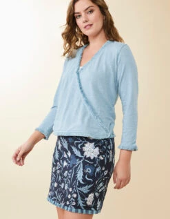 Clara Convertible Cardigan Ashley Blue -Spartina Store 963237b