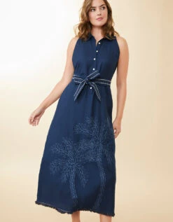 Emeline Dress Hamilton Palm Embroidery -Spartina Store 963510