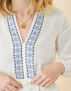 Wynona Embroidered Dress Hamilton Sea Life -Spartina Store 963589b