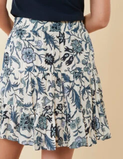 Arlene Skirt Hamilton Floral Block Cream -Spartina Store 964005e