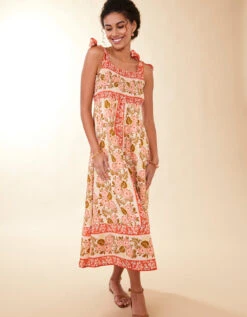 Saylor Midi Dress Callawassie Hibiscus Stripe -Spartina Store 964425c