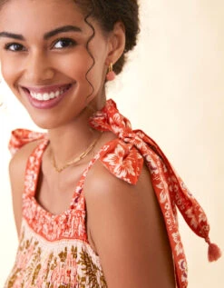 Saylor Midi Dress Callawassie Hibiscus Stripe -Spartina Store 964425d