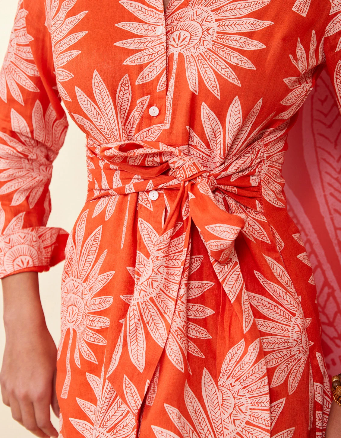 Marianne Linen Shirt Dress Callawassie Palmetto Red 3 Marianne Linen Shirt Dress Callawassie Palmetto Red - Image 3