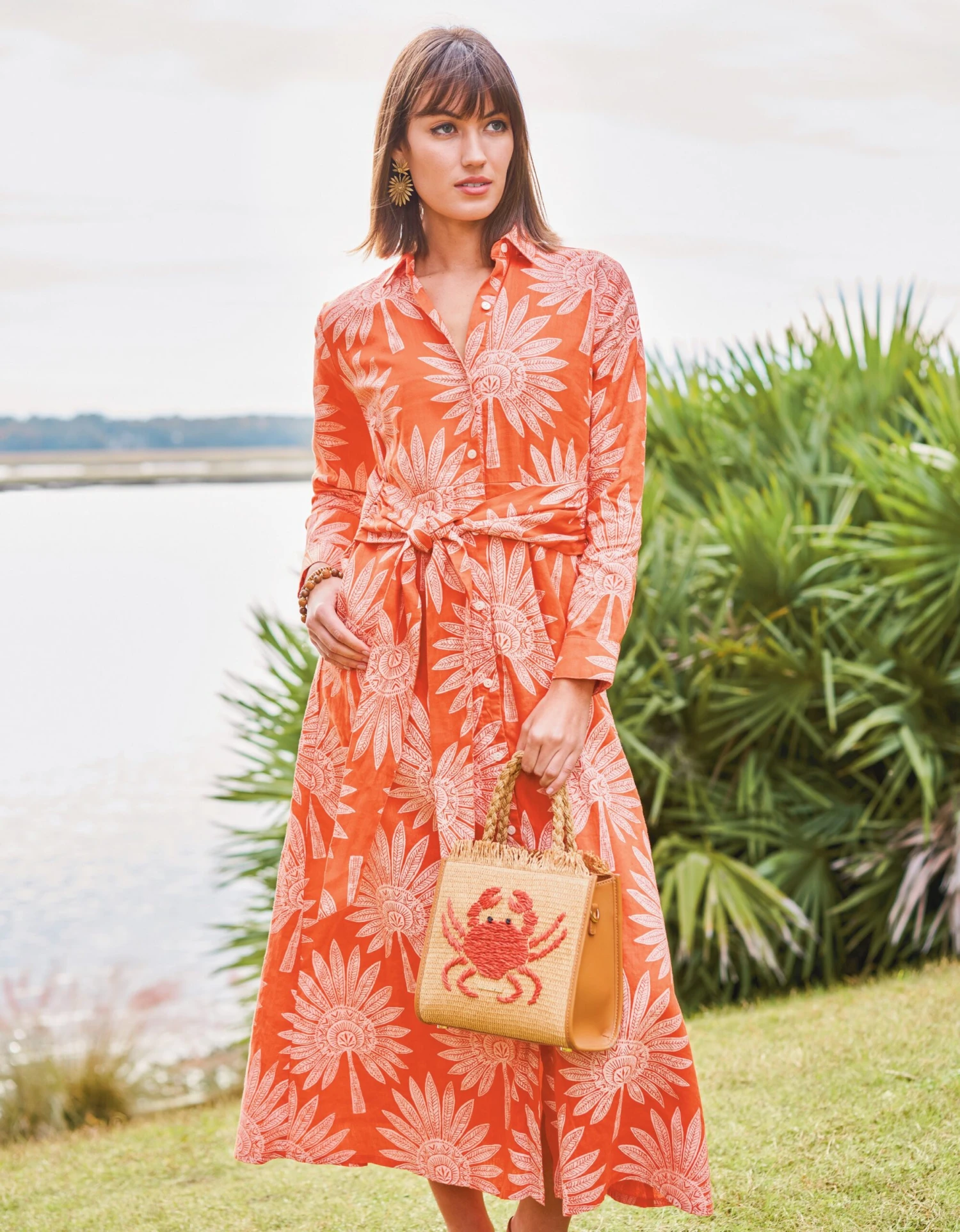 Marianne Linen Shirt Dress Callawassie Palmetto Red 6 Marianne Linen Shirt Dress Callawassie Palmetto Red - Image 6