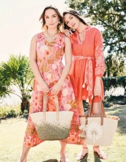 Sunita Linen Dress Callawassie Coral Embroidery 15 Sunita Linen Dress Callawassie Coral Embroidery -Spartina Store 964777o
