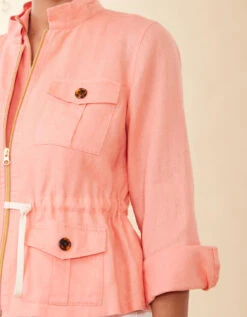 Dani Linen Jacket Soft Coral 9 Dani Linen Jacket Soft Coral -Spartina Store 964845d