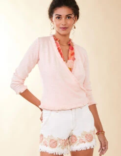 Clara Convertible Cardigan Strawberry Cream -Spartina Store 964913b