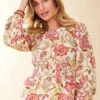 June Peplum Blouse Callawassie Jacobean