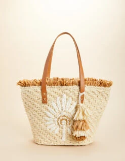Straw Fringe Tote Palmetto