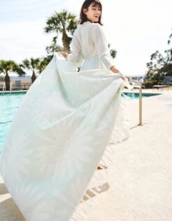 Beach Blanket Palmetto Frond Seafoam -Spartina Store 966528m