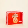 Iconic Clear Cosmetic Case Pink Pineapple