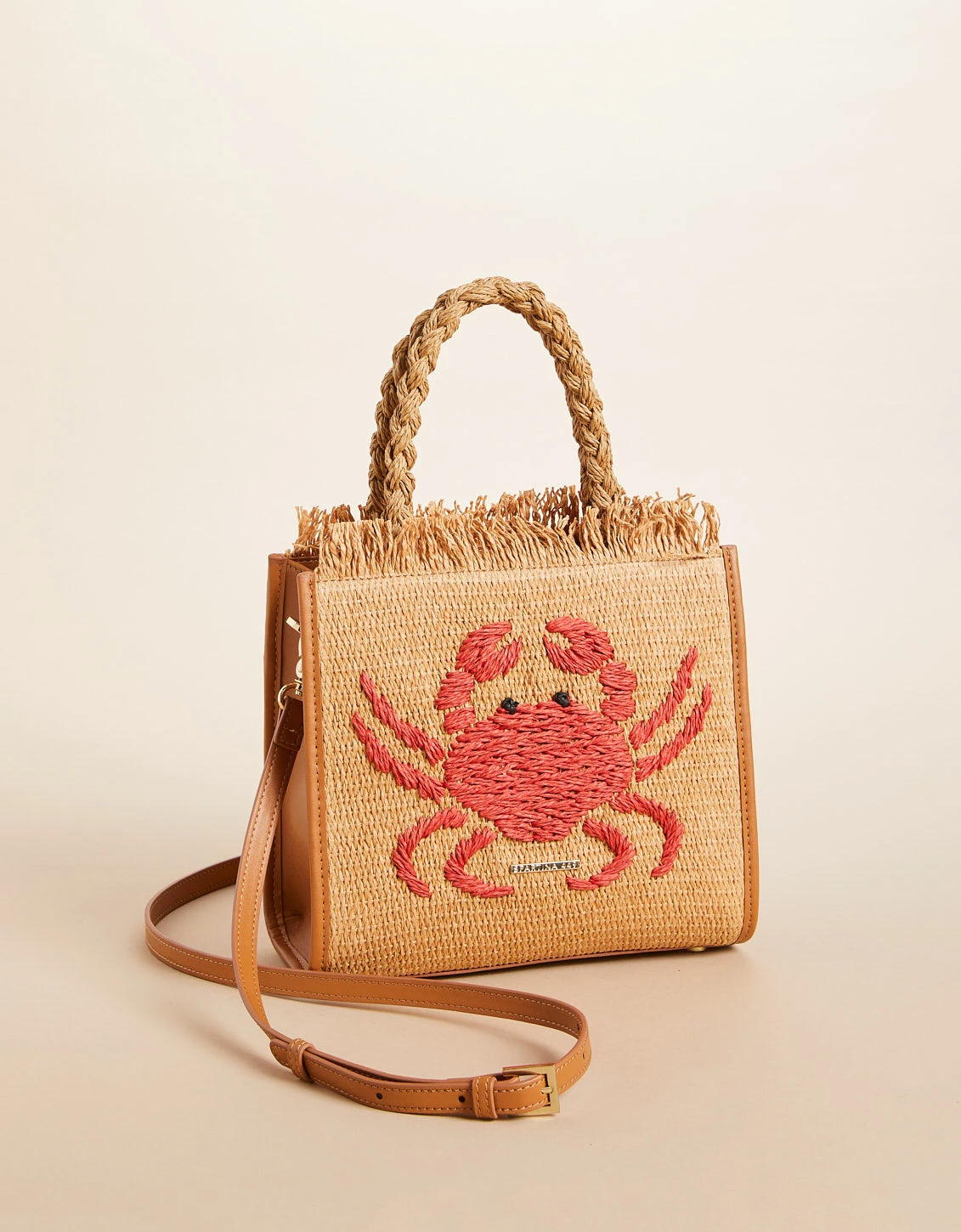Woven Straw Dune Satchel Hamilton Crab 1 Woven Straw Dune Satchel Hamilton Crab
