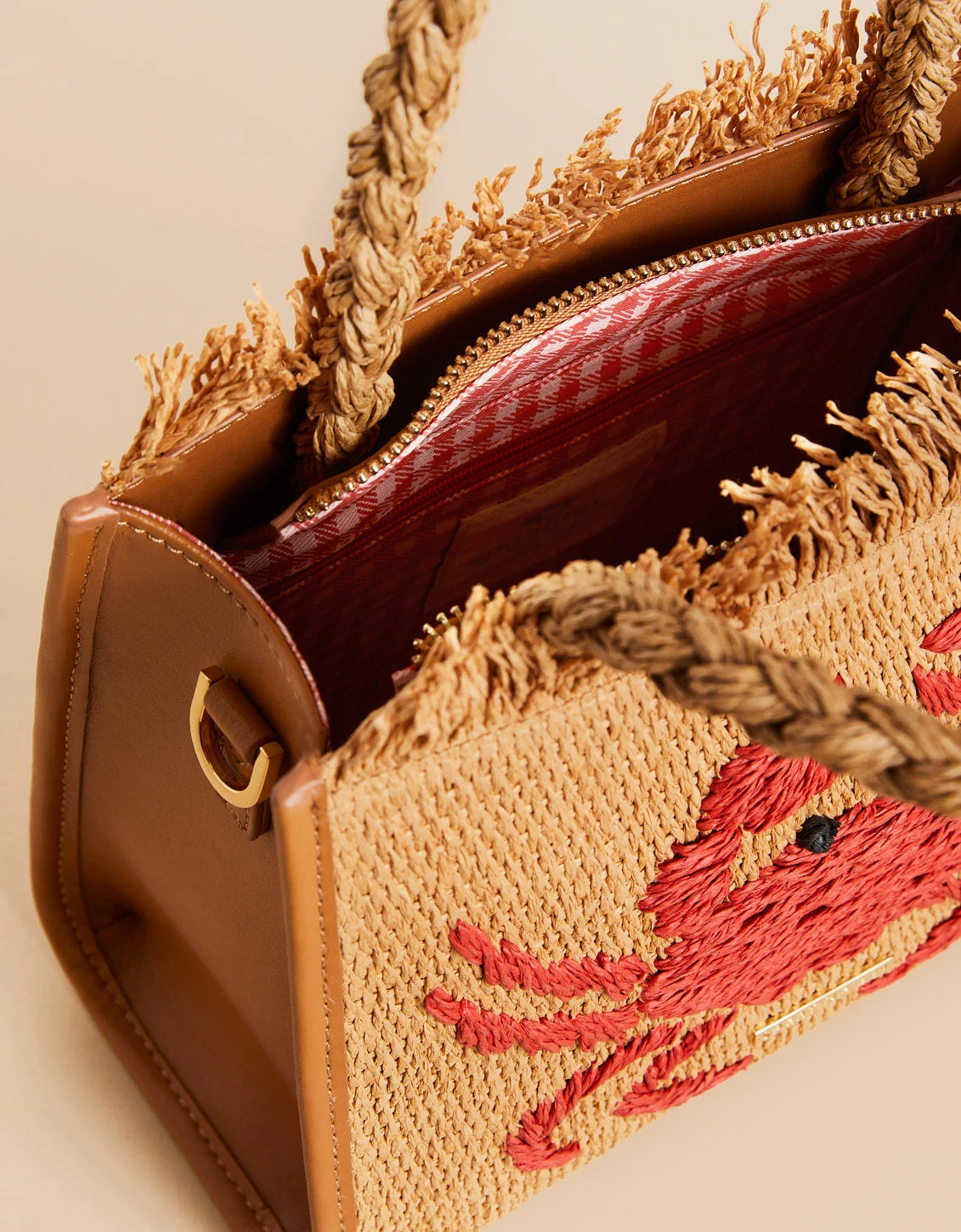 Woven Straw Dune Satchel Hamilton Crab 5 Woven Straw Dune Satchel Hamilton Crab - Image 5