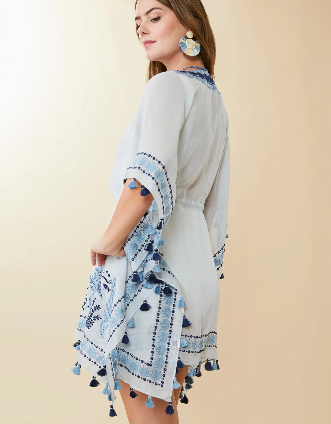 Beach Cover Up Hamilton Sea Life Embroidered 4 Beach Cover Up Hamilton Sea Life Embroidered - Image 4