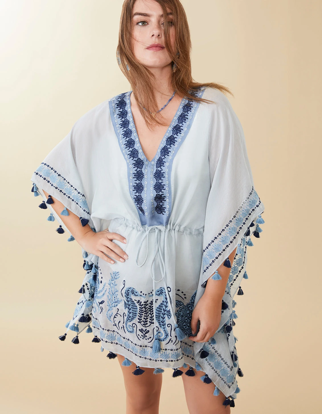 Beach Cover Up Hamilton Sea Life Embroidered 5 Beach Cover Up Hamilton Sea Life Embroidered - Image 5